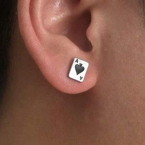 Playing Card Design Stud Earrings
